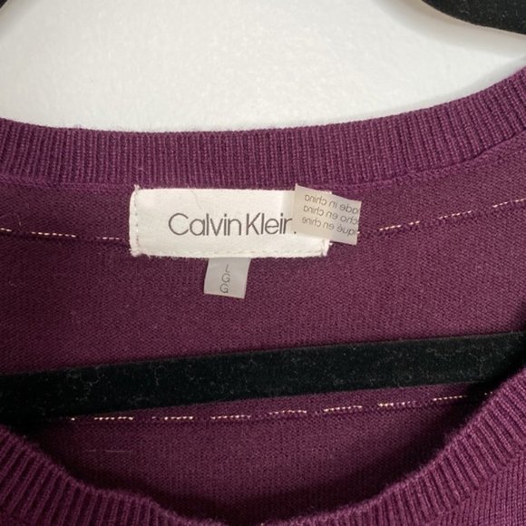Calvin Klein Women Purple Crewneck Knit Layered Sweater Size Large - Picture 6 of 14